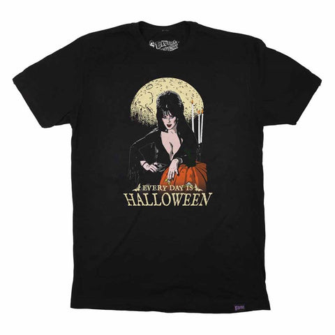 Elvira Every Day Is Halloween Mens Black T-shirt