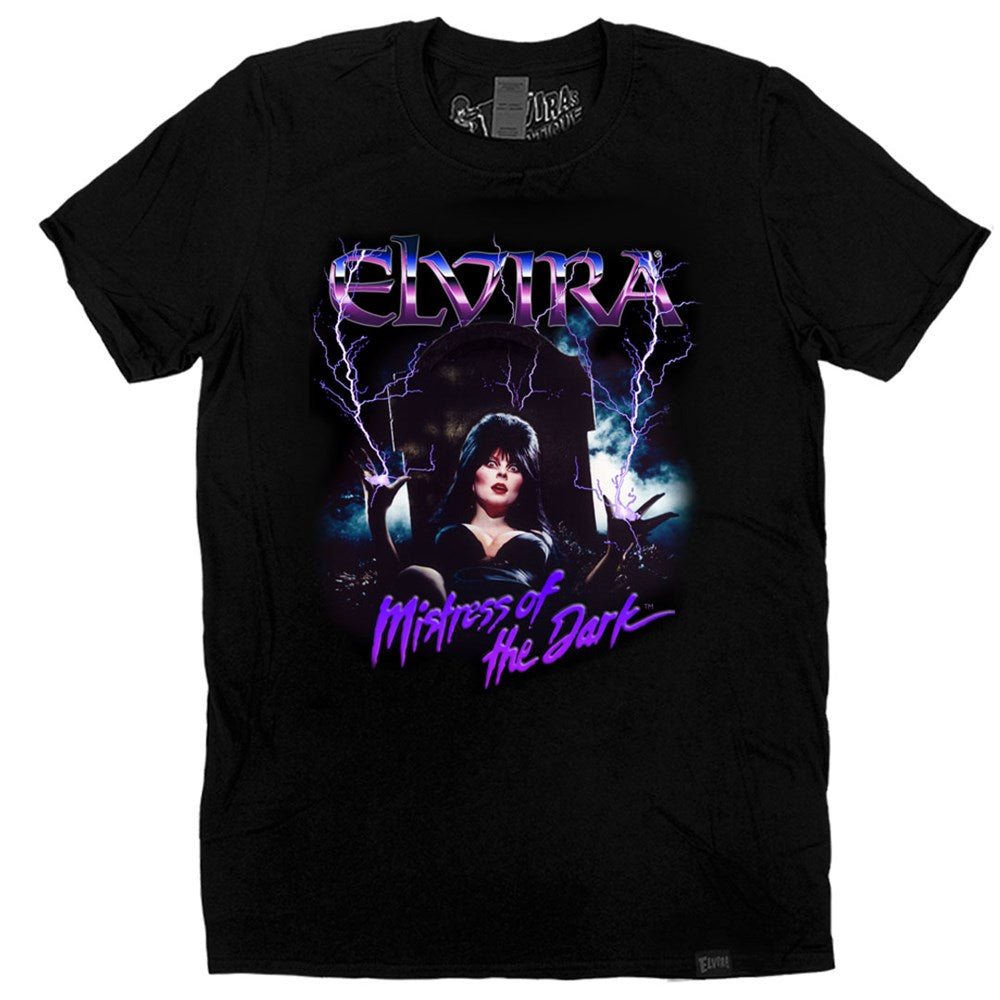 Elvira Electric Grave Mens Black Tshirt