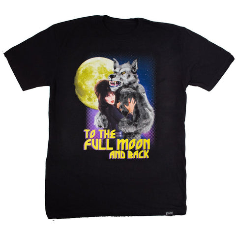 Elvira Full Moon And Back Mens Tshirt