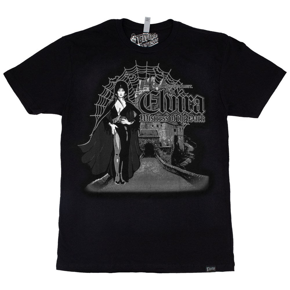 Elvira Gothic Castle Black Mens Tshirt