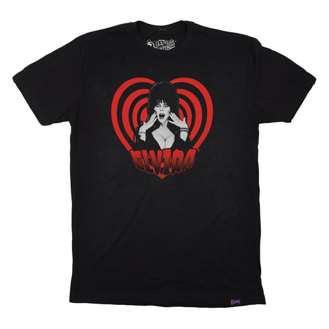 Elvira Hypno Heart Red Mens Tshirt