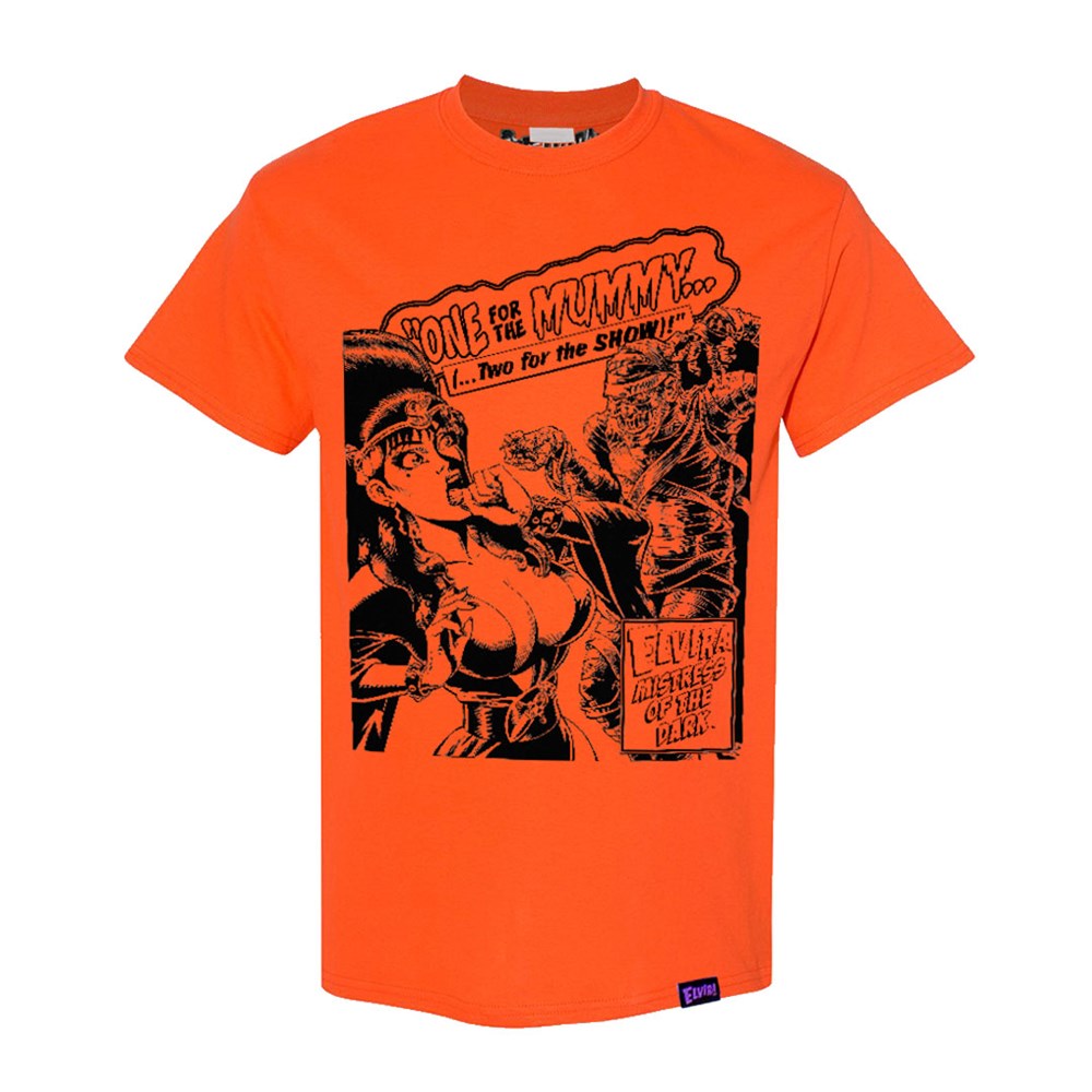 Elvira One For The Mummy Orange Mens Tshirt