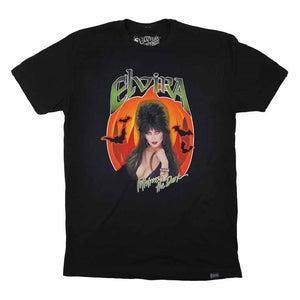 Elvira Pumpkin Circle Mens Black T-shirt