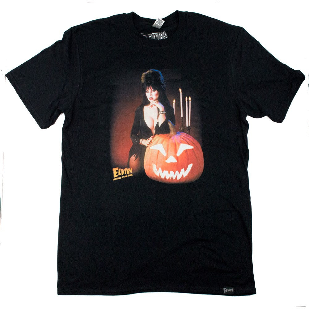 Elvira Pumpkin Face Mens Tshirt