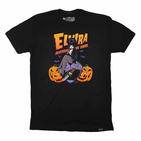 Elvira Pumpkin Vine Mens Black T-shirt