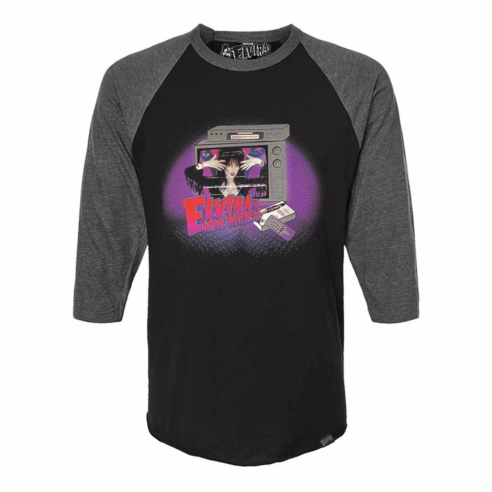 Elvira Movie Mayhem 3/4 Sleeve Raglan Shirt