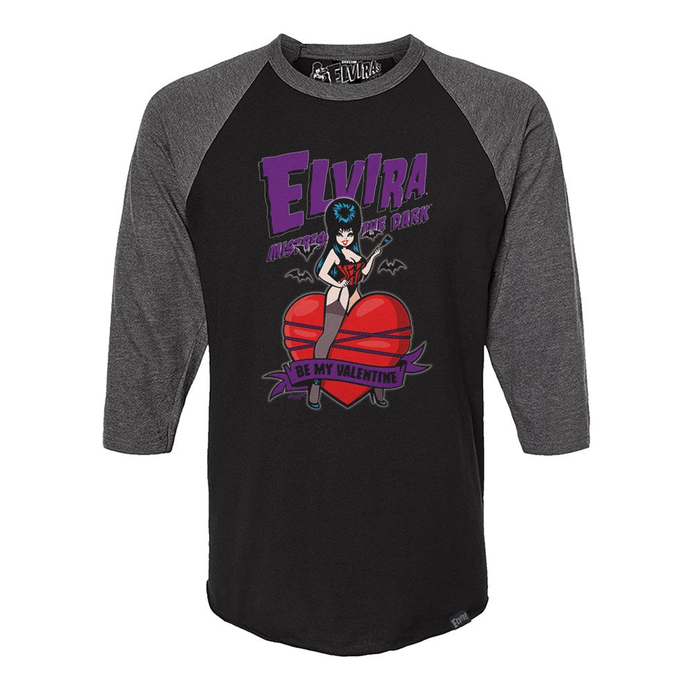 Elvira Be My Valentine Viva 3/4 Sleeve Raglan Charcoal Shirt