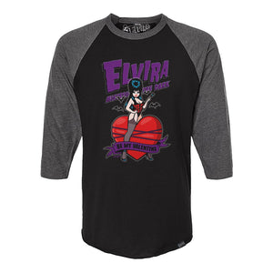 Elvira Be My Valentine Viva 3/4 Sleeve Raglan Charcoal Shirt