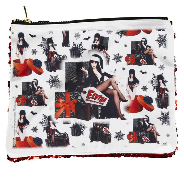 Elvira Goth Gifts Red Sequin Make Up Bag
