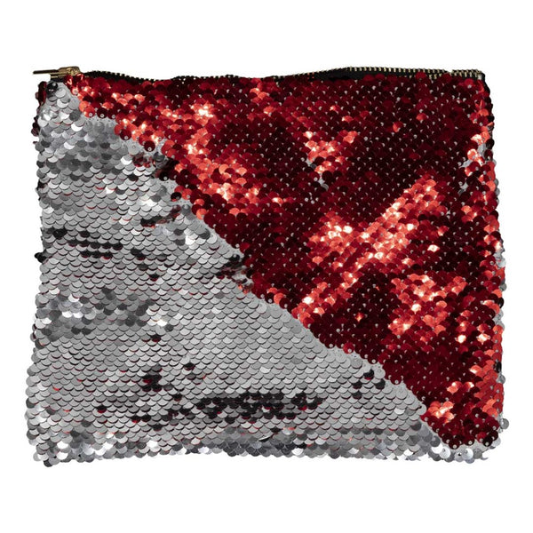 Elvira Lay Down Red Sequin Make Up Bag