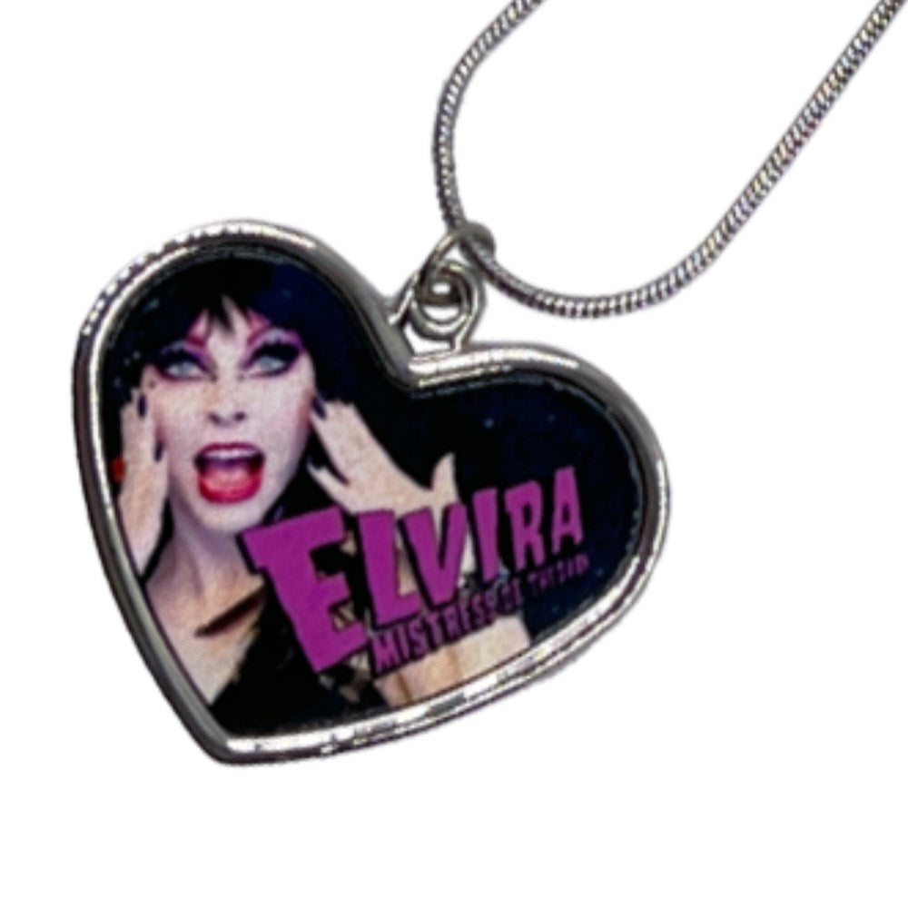 Elvira Pink Web Heart Necklace