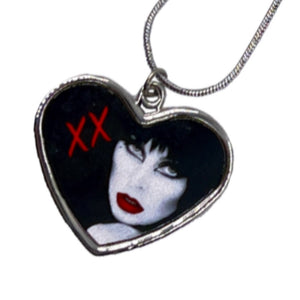 Elvira Red Lips Heart Necklace