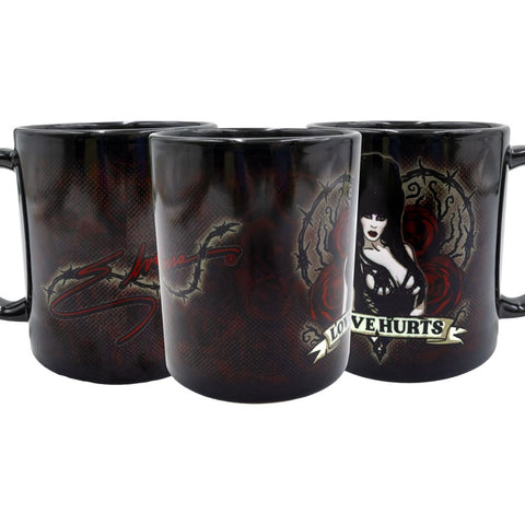 Elvira Love Hurts Scroll Mug