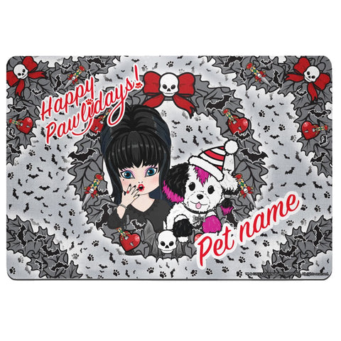 Elvira Xmas Cuties Personalized Happy Pawlidays Pet Mat