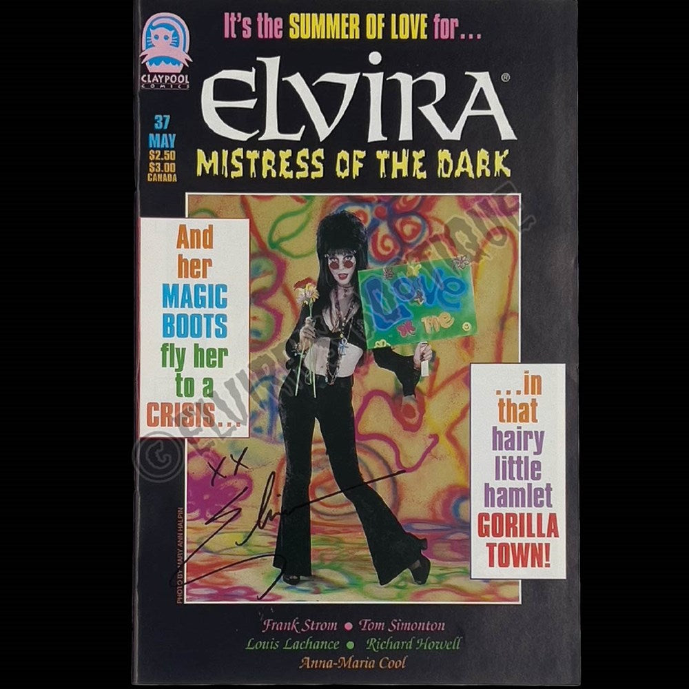 Elvira Autographed Claypool Mistress Of The Dark Issue 37