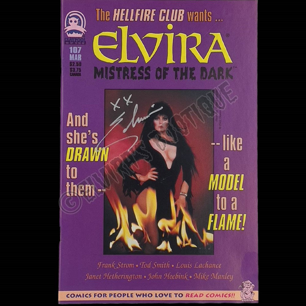 Elvira Autographed Claypool Mistress Of The Dark Issue 107