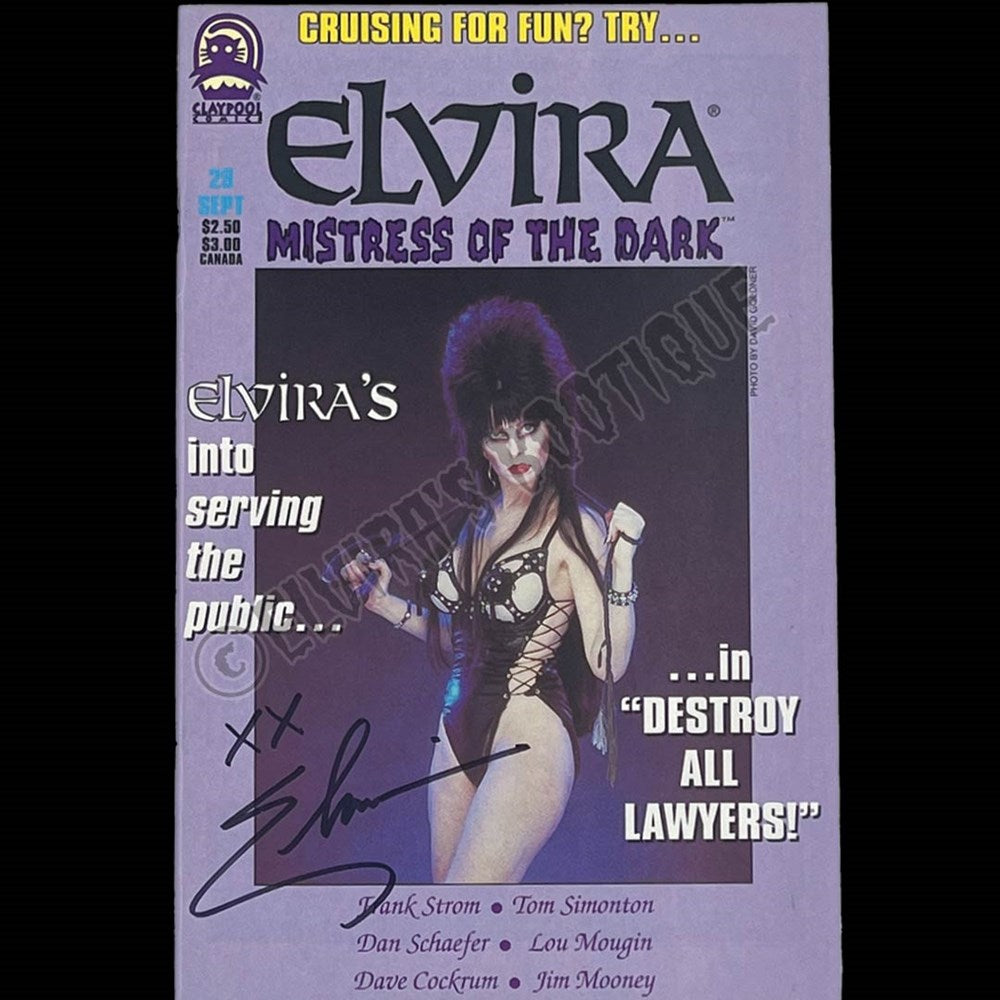 Elvira Autographed Claypool Mistress Of The Dark Issue 29