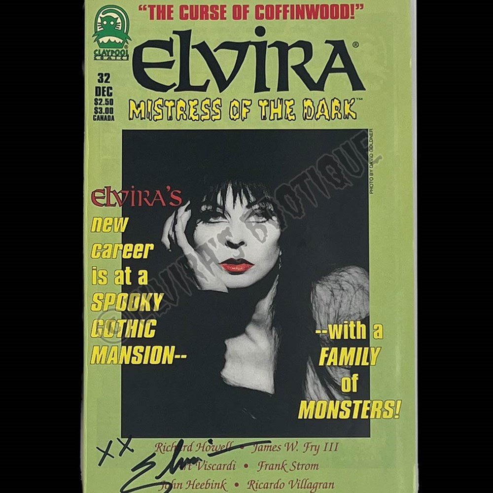 Elvira Autographed Claypool Mistress Of The Dark Issue 32