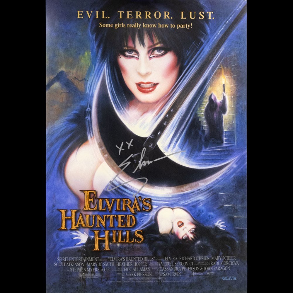 Elvira Autographed Mini Haunted Hills Poster