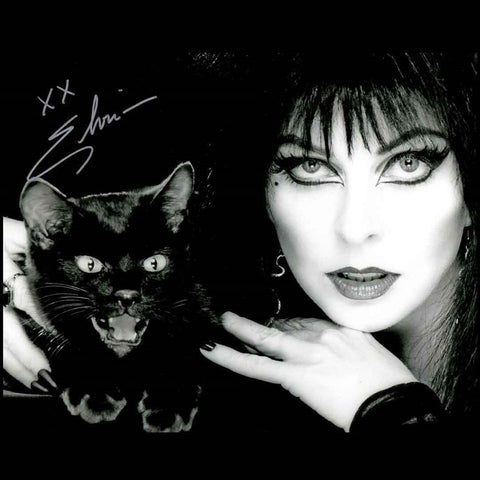 Elvira Autographed Black Cat Photo