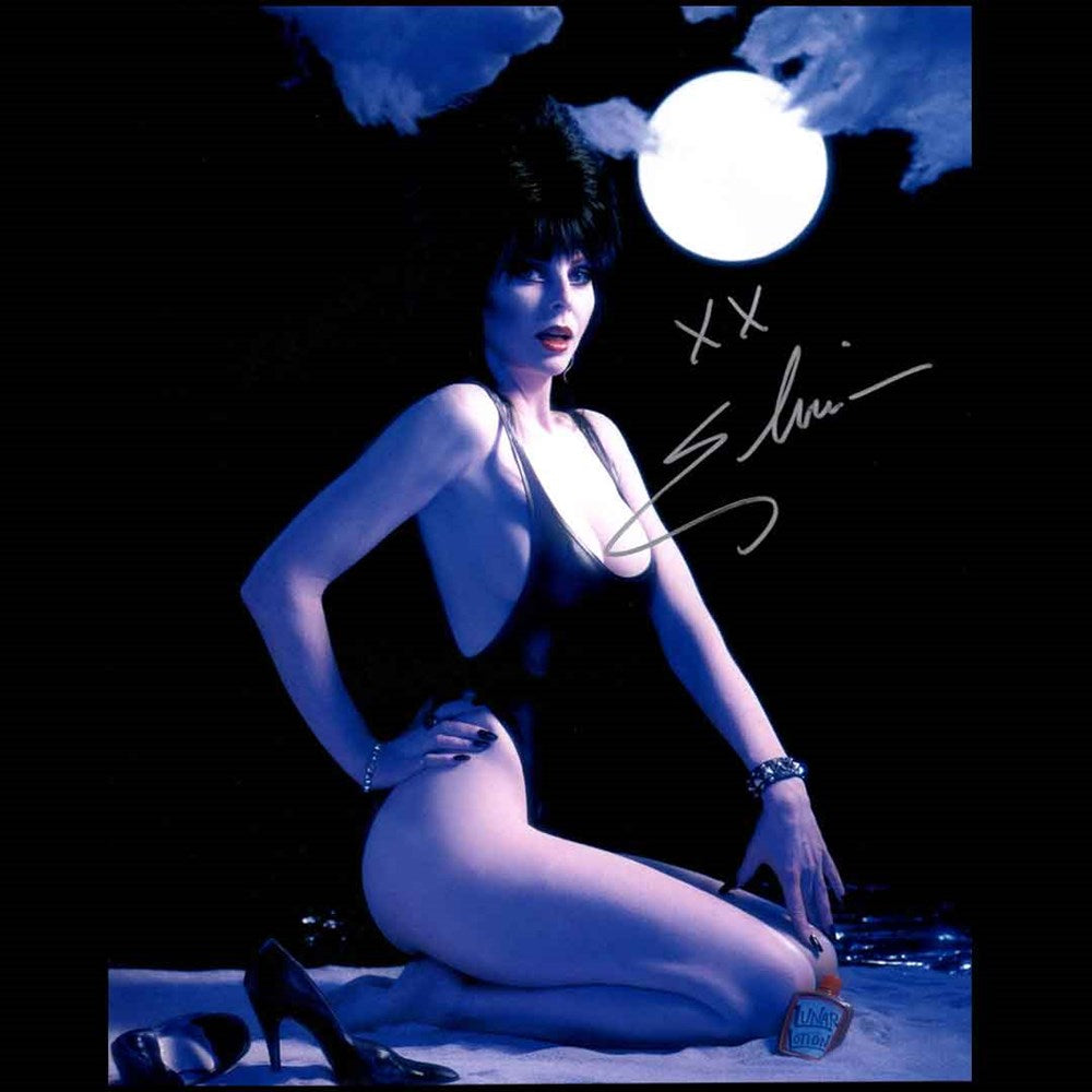 Elvira Autographed Moon Bathing Photo