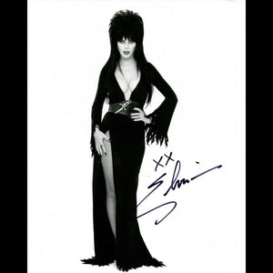 Elvira Autographed Black and White Classic Photo