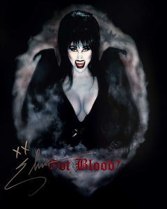 Elvira Autographed Got Blood Photo