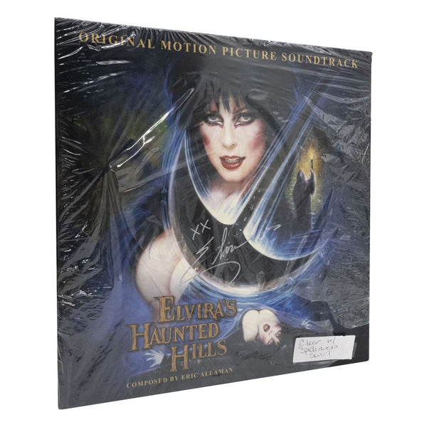 Elvira Autographed Haunted Hills Clear Spiderweb Swirl Vinyl