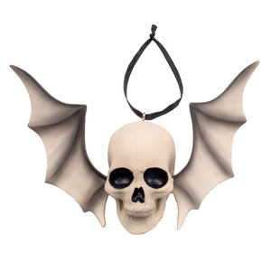 LESS THAN PERFECT Elvira Enesco Skull and Bat Wing Ornament