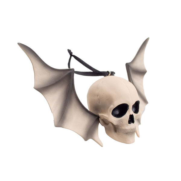 LESS THAN PERFECT Elvira Enesco Skull and Bat Wing Ornament