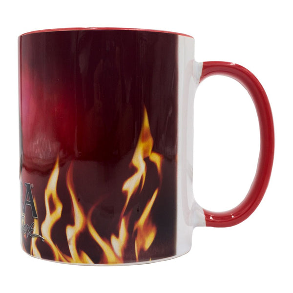 Elvira In Flames Red Rim Mug