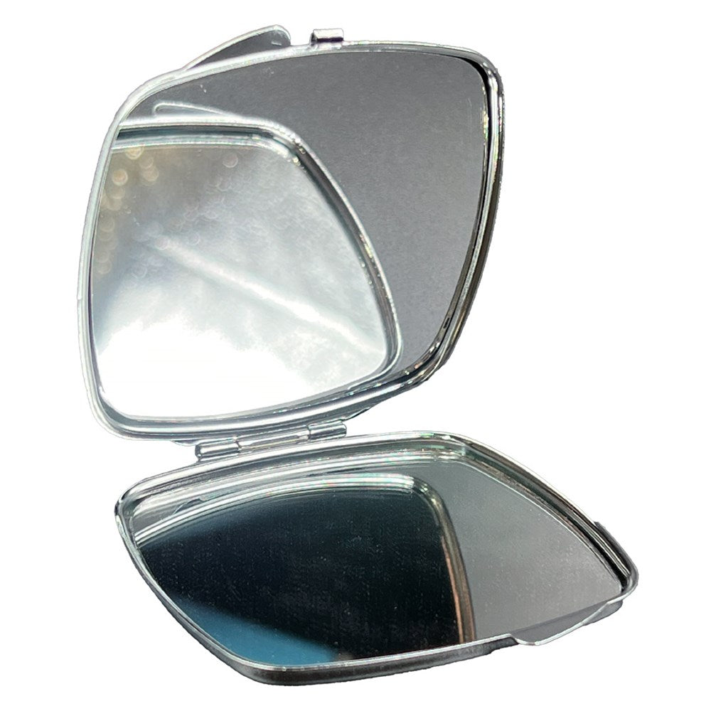 Elvira Blue Rose Square Compact Mirror