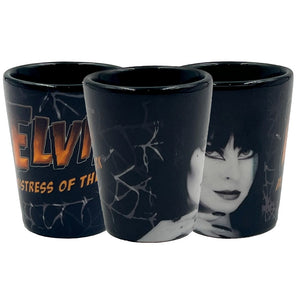 Elvira Face Orange Logo Shot Glass