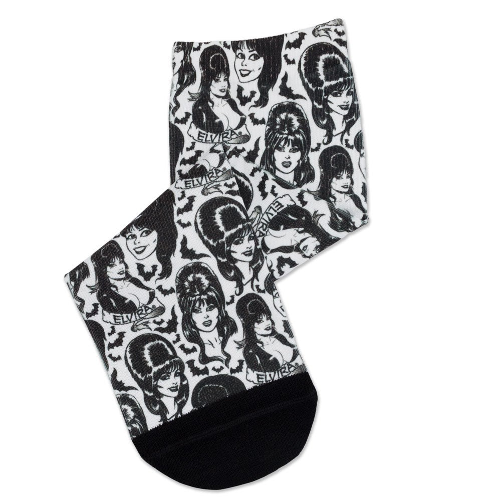 Elvira Comic Head Repeat Socks