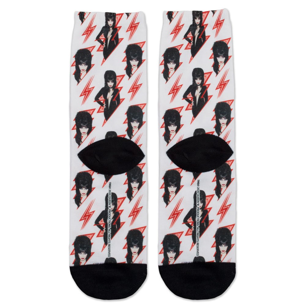 Elvira Red Bolt Socks