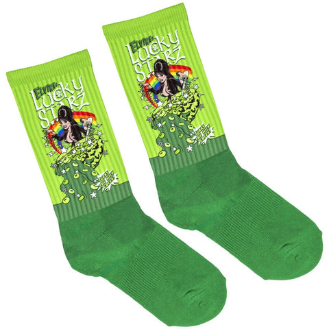Elvira Lucky Stars Athletic Green Socks
