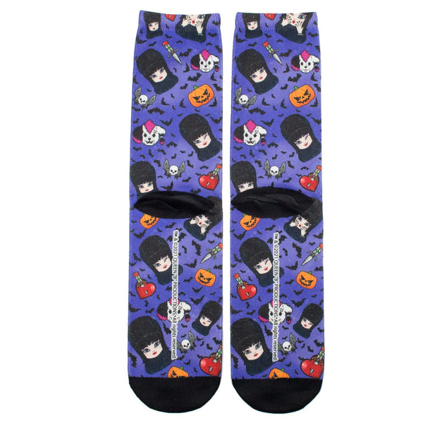Elvira Spooky Cutie Repeat Purple Socks