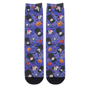 Elvira Spooky Cutie Repeat Purple Socks