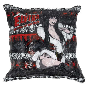 Elvira Dark Xmas Black Sequin Pillow Cover Case