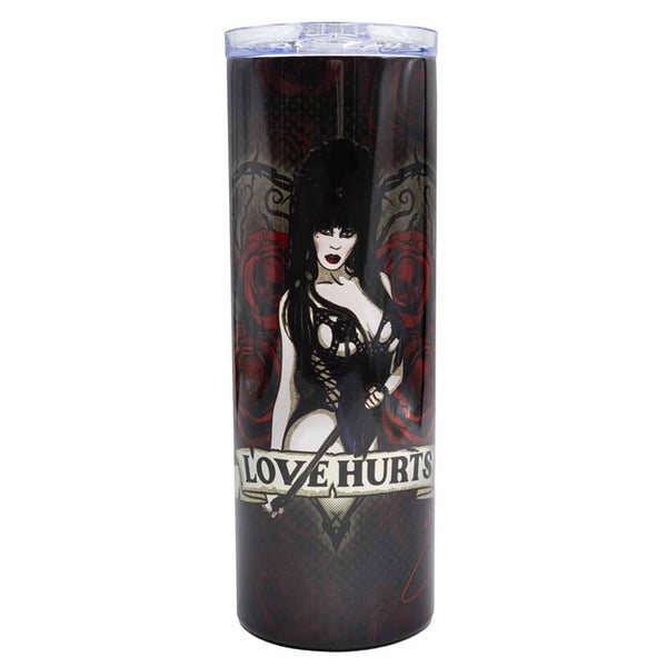 Elvira Love Hurts Scroll Skinny Tumbler