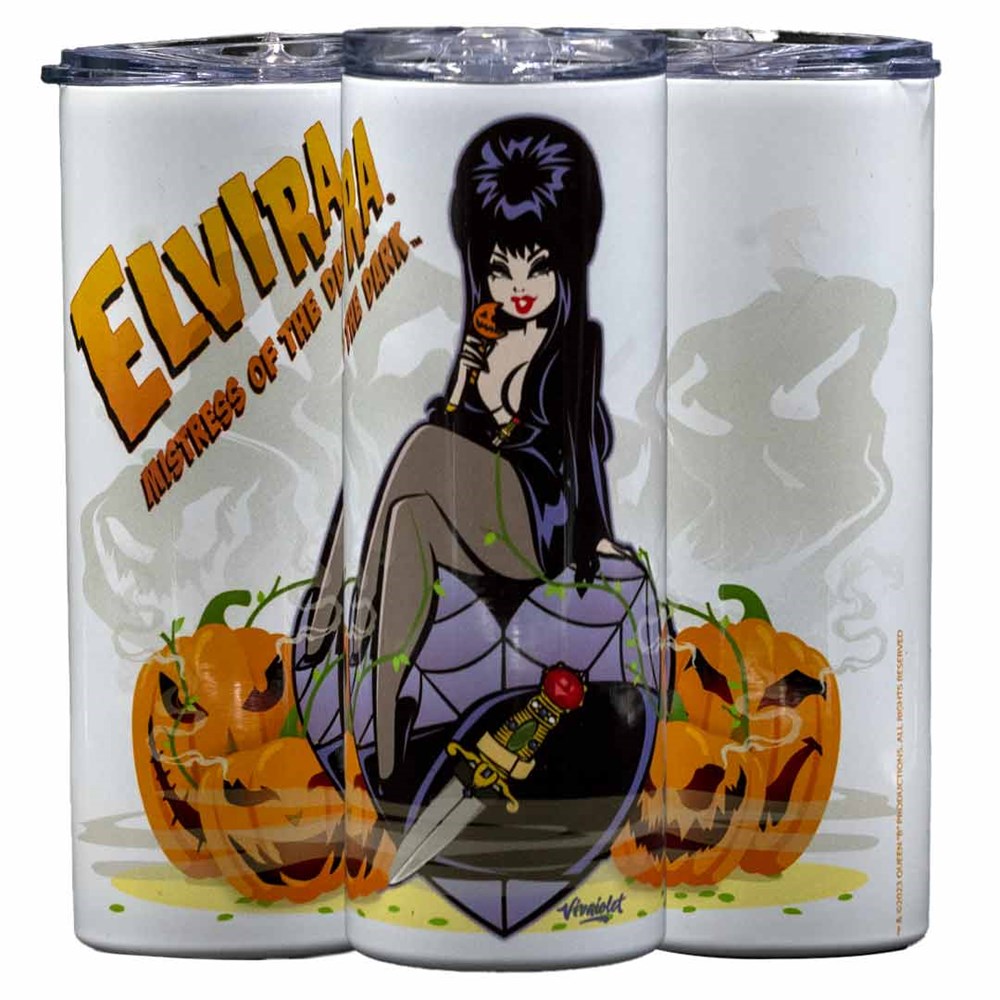 Elvira Pumpkin Vine Skinny Tumbler