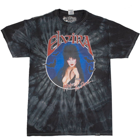 Elvira Bat Circle Black Tie Dye T-shirt