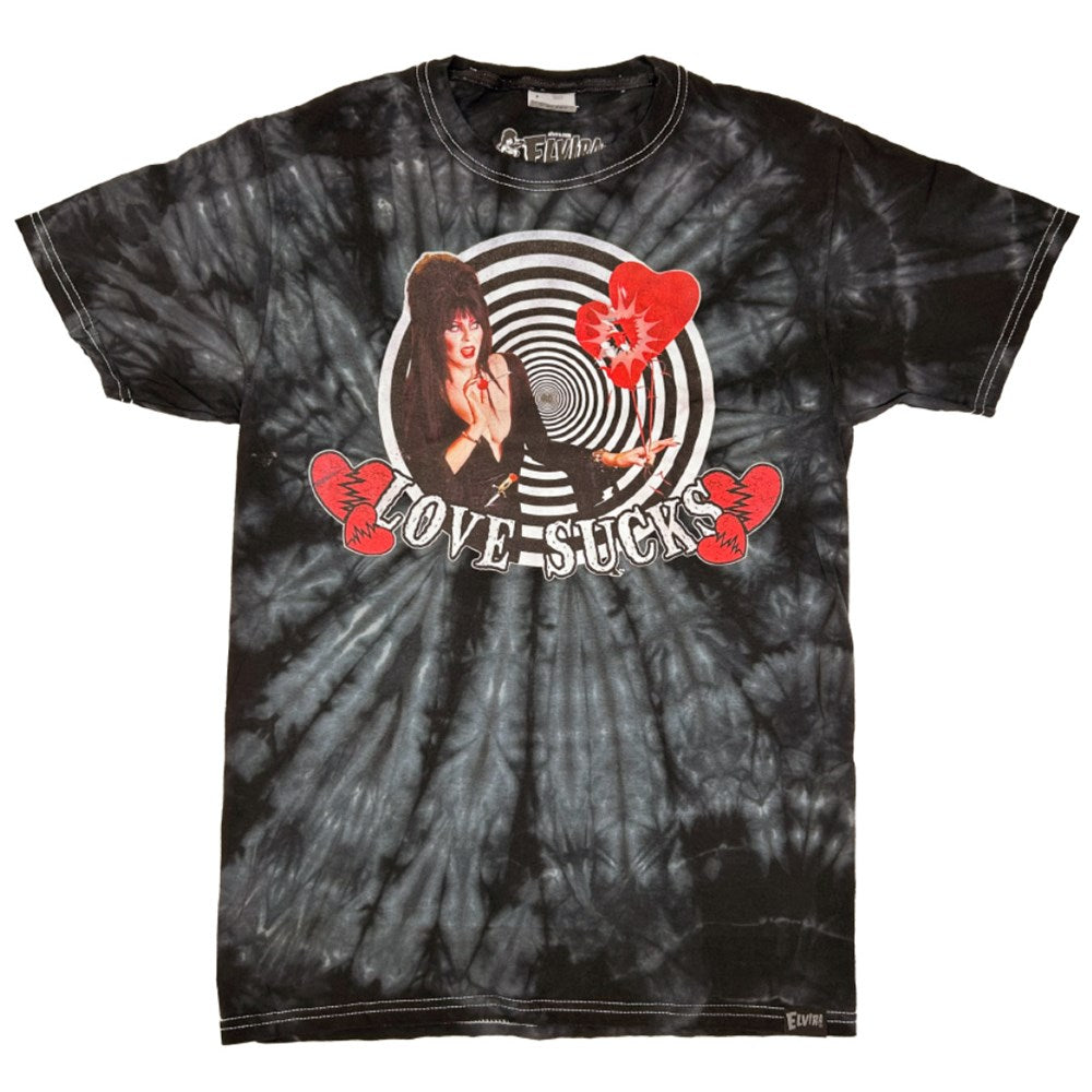 Elvira Love Sucks Black Tie Dye T-shirt