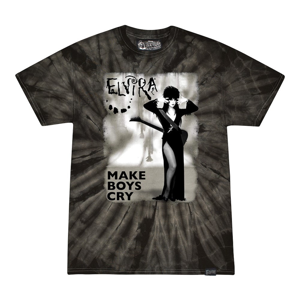 Elvira Make Boys Cry Tie Dye Black Tshirt