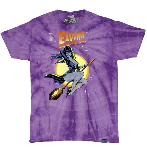 Elvira Comic Witch Purple Tie Dye T-shirt
