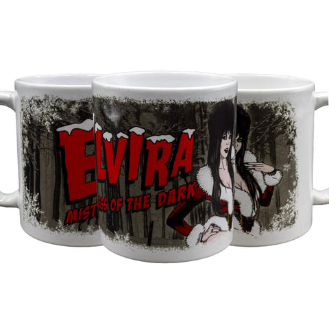 Elvira Santa Suit Art White 11oz Mug