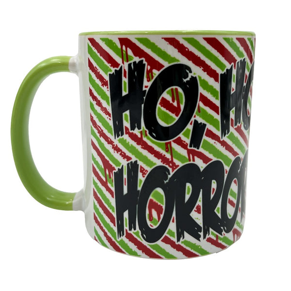 Elvira Ho Ho Holidays Green Rimmed Mug