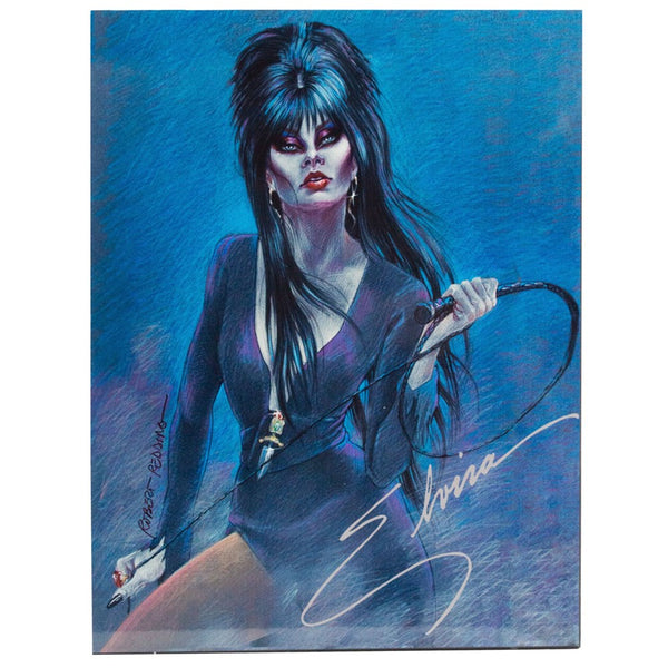 Elvira X Robert Redding Whiplash Art Print on Wood Plaque