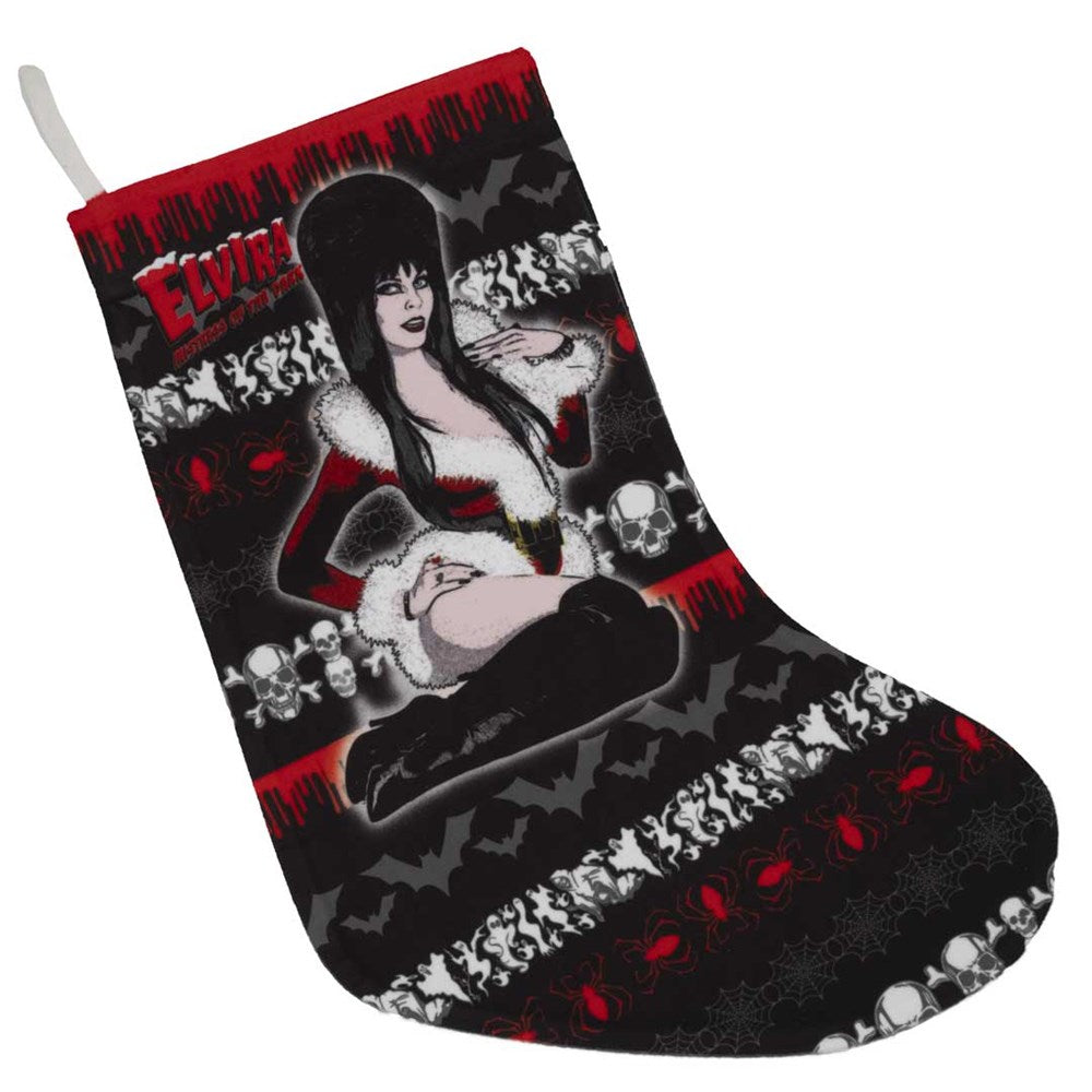 Elvira Dark Xmas Sweater Stocking